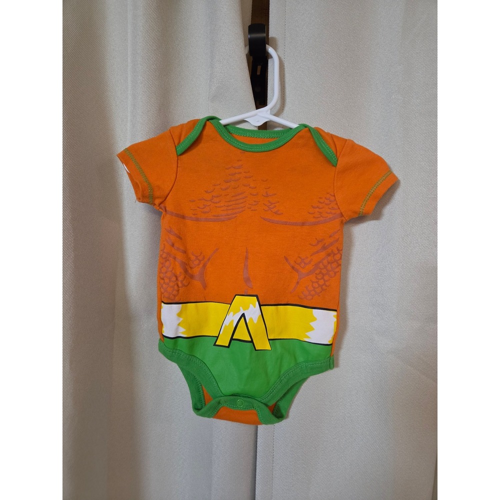 Justice League Aquaman Baby Bodysuit Orange Green 0-3M 08C4911JL